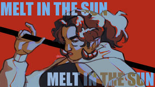 Bust, cel-shaded Image ID: A digital illustration of a person with wavy black hair in a ponytail holding a baton over their shoulder.